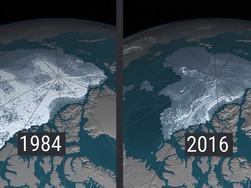 تماشا کنید: چگونه پوشش یخی قطب شمال ناپدید می‌شود