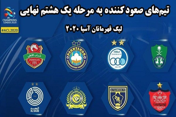 تیم‌های صعود کننده به مرحله یک هشتم نهایی لیگ قهرمانان آسیا 2020